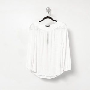 *NWT* Cable & Gauge Spring Classic Prep Casual Long Sleeve Blouse Ivory Medium